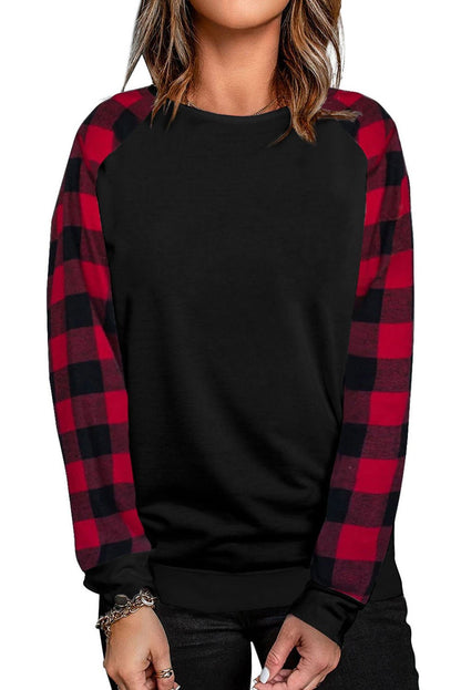 Aria Plaid Long Sleeve Sweatshirt - Hello Beautiful Boutique$2.99 SALEThreaded Pear