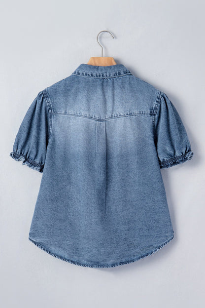 Ariana Short Sleeve Snap Shirt - Hello Beautiful BoutiqueBlouses & ShirtsThreaded Pear