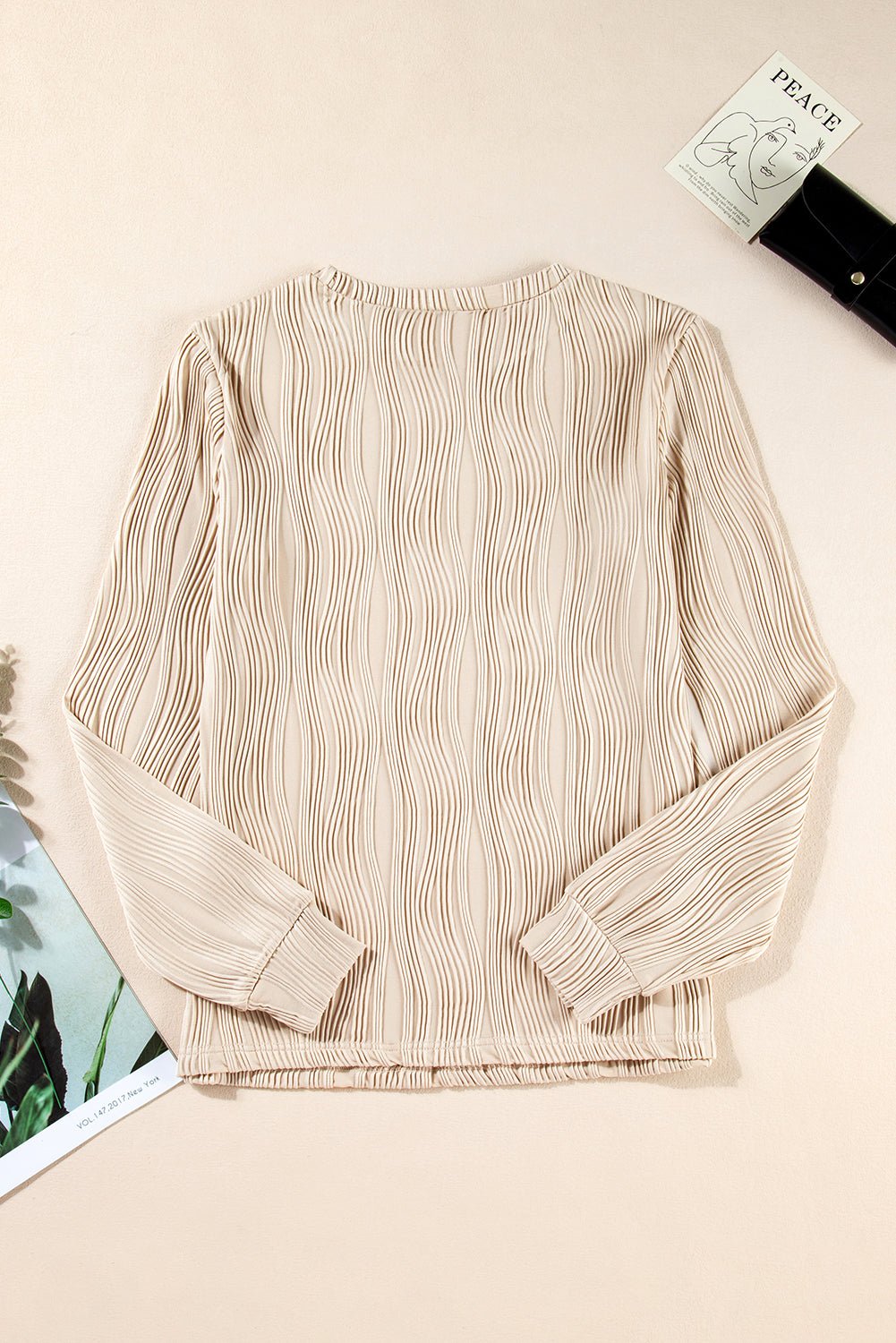Ariana Texture Drop Shoulder Long Sleeve Top - Hello Beautiful BoutiqueLong Sleeve TopsThreaded Pear