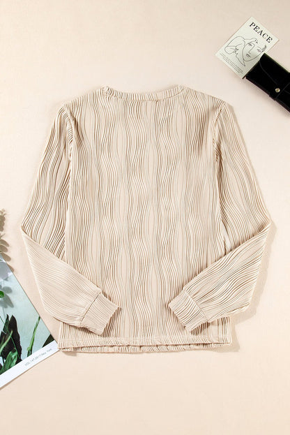 Ariana Texture Drop Shoulder Long Sleeve Top - Hello Beautiful BoutiqueLong Sleeve TopsThreaded Pear