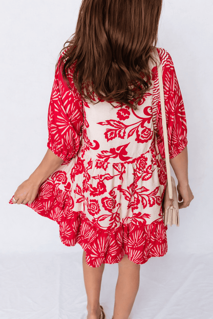 Ariel Loose Flower Mini Dress - Hello Beautiful BoutiqueFloral DressesThreaded Pear