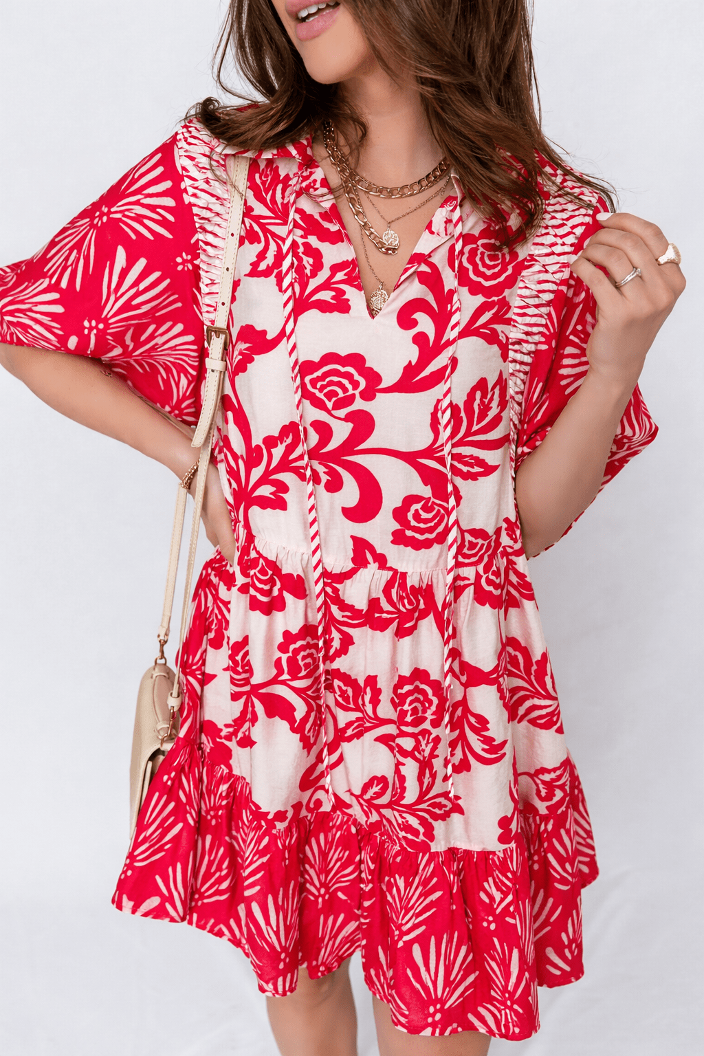 Ariel Loose Flower Mini Dress - Hello Beautiful BoutiqueFloral DressesThreaded Pear