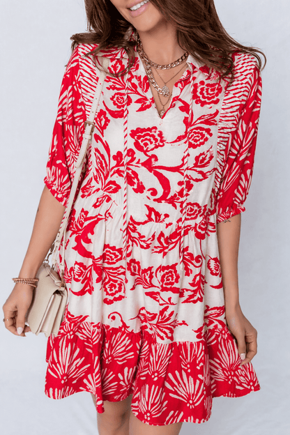 Ariel Loose Flower Mini Dress - Hello Beautiful BoutiqueFloral DressesThreaded Pear