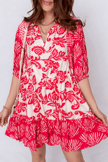 Ariel Loose Flower Mini Dress - Hello Beautiful BoutiqueFloral DressesThreaded Pear
