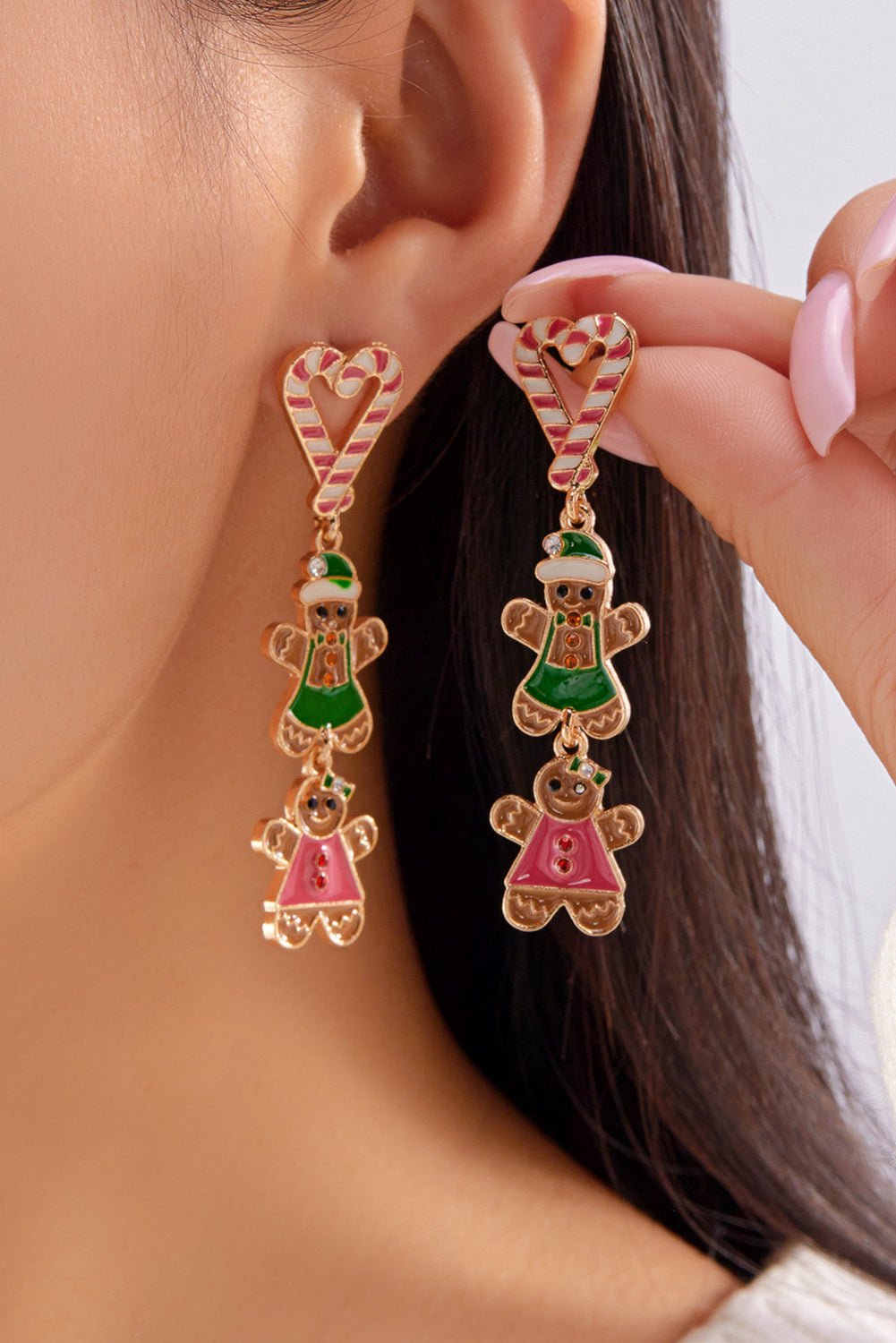 Ariya Heart Pendant Christmas Earrings - Hello Beautiful BoutiqueJewelryThreaded Pear