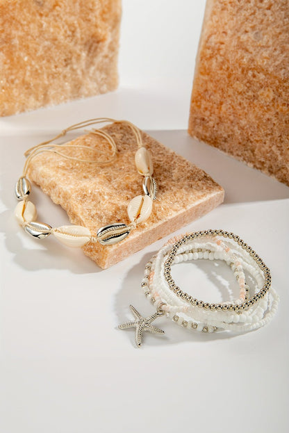 Ariya Seashell Beaded Bracelet Set - Hello Beautiful BoutiqueJewelryThreaded Pear