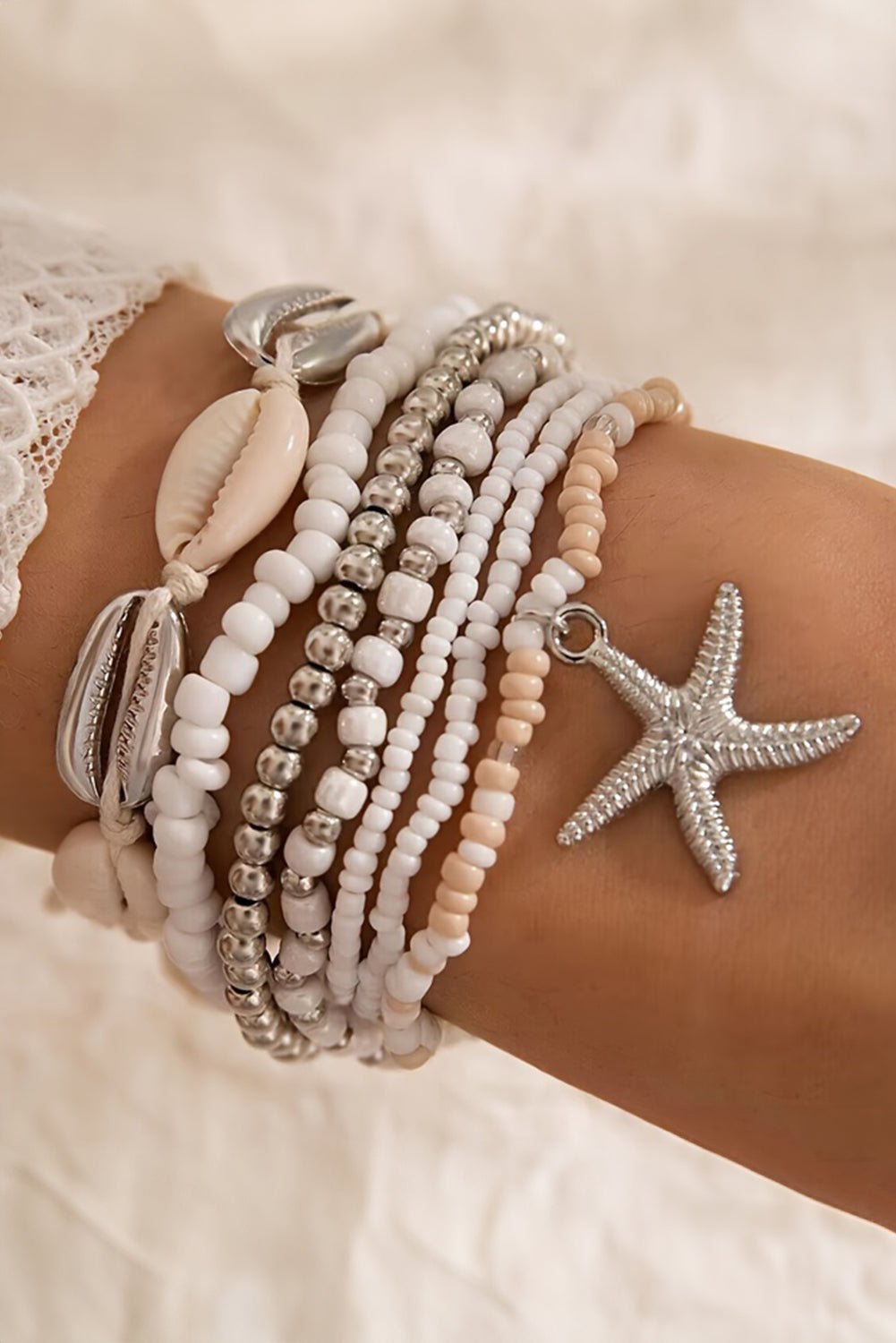 Ariya Seashell Beaded Bracelet Set - Hello Beautiful BoutiqueJewelryThreaded Pear