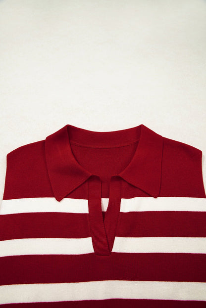 Ariya Stripe Collared Sweater - Hello Beautiful BoutiqueSweater VestsThreaded Pear