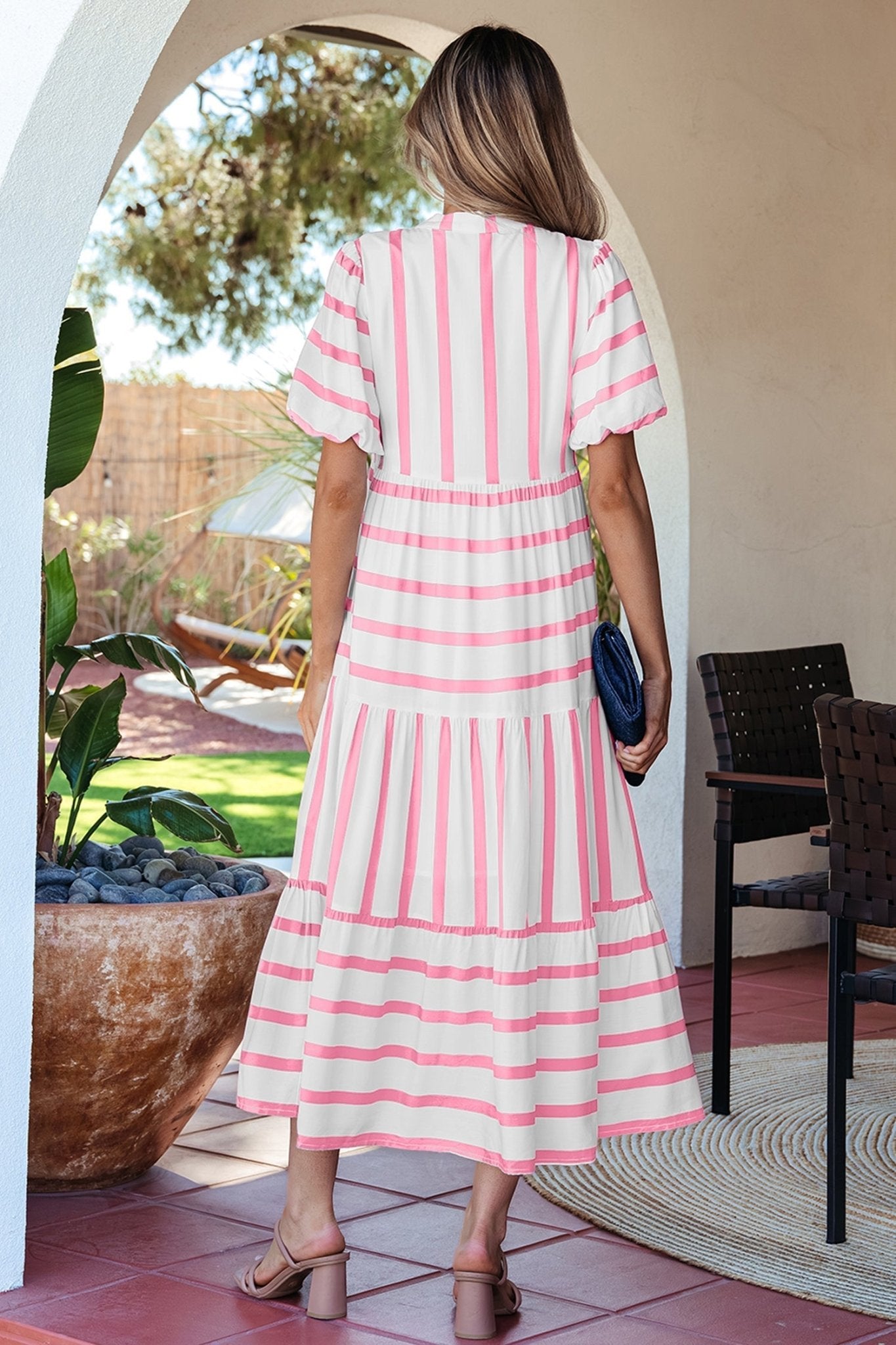 Ariyah Half Sleeve Vacation Dress - Hello Beautiful BoutiqueMidi DressesThreaded Pear