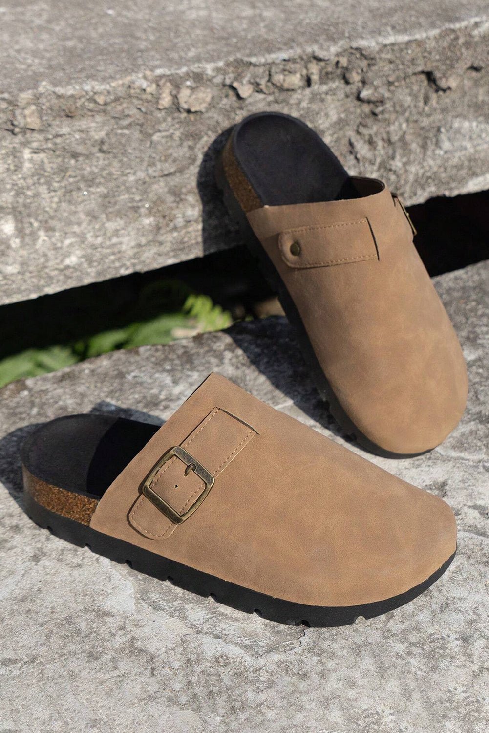 Ariyah Suede Buckle Detail Slippers - Hello Beautiful BoutiqueSlippersThreaded Pear