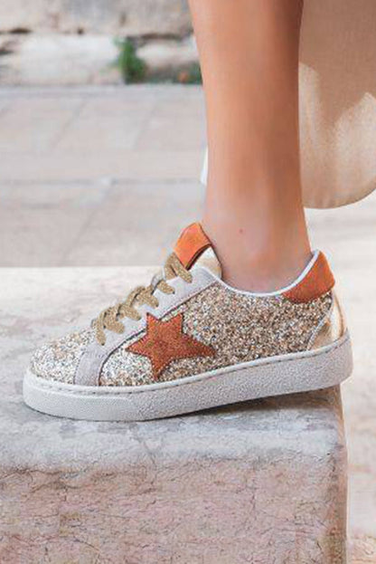 Armani Sequined Lace Up Sneakers - Hello Beautiful BoutiqueWomens ShoesThreaded Pear