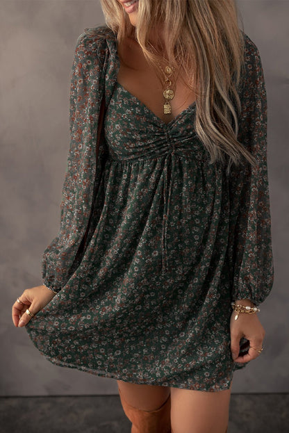 Armani Shirred Back Mini Dress - Hello Beautiful BoutiqueFloral DressesThreaded Pear