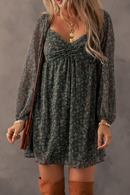 Armani Shirred Back Mini Dress - Hello Beautiful BoutiqueFloral DressesThreaded Pear