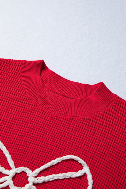 Arya Embroidered Graphic Ribbed Sweater - Hello Beautiful BoutiqueSweatersThreaded Pear