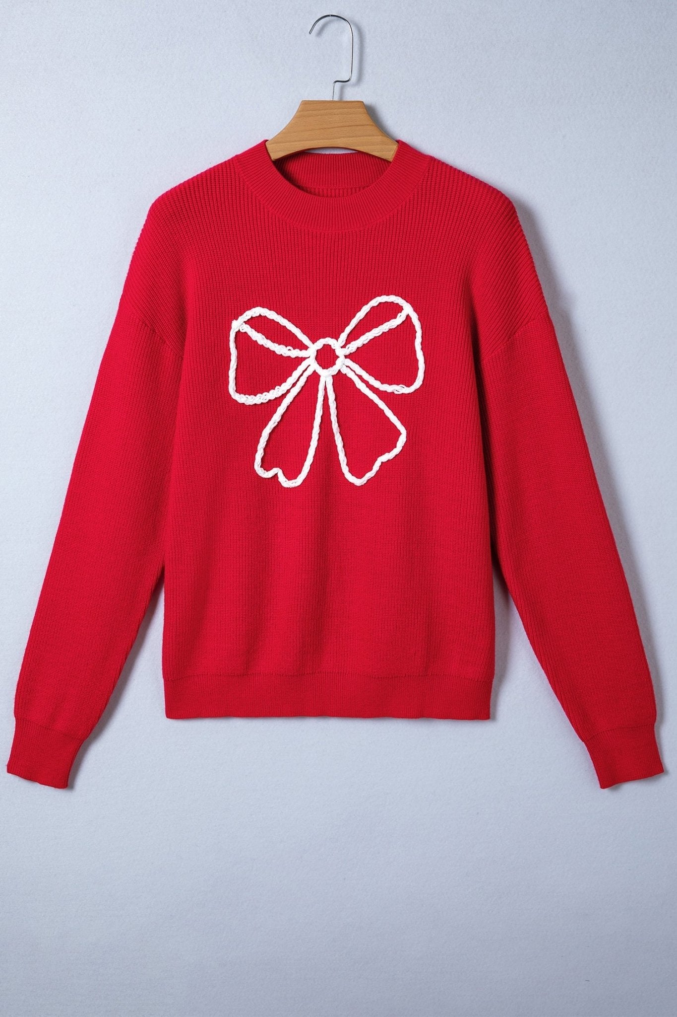 Arya Embroidered Graphic Ribbed Sweater - Hello Beautiful BoutiqueSweatersThreaded Pear