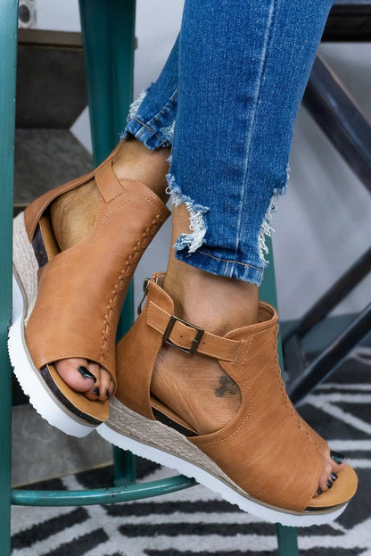 Ashley Buckle Strap Platform Sandals - Hello Beautiful BoutiqueSandalsThreaded Pear