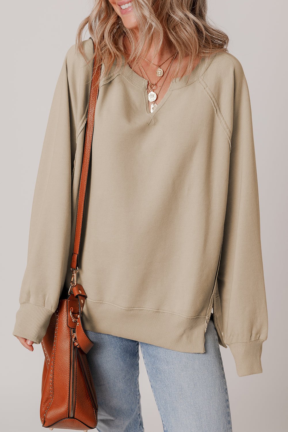 Ashley Sleeve Side Slit Sweatshirt - Hello Beautiful BoutiqueSweatshirts & HoodiesThreaded Pear