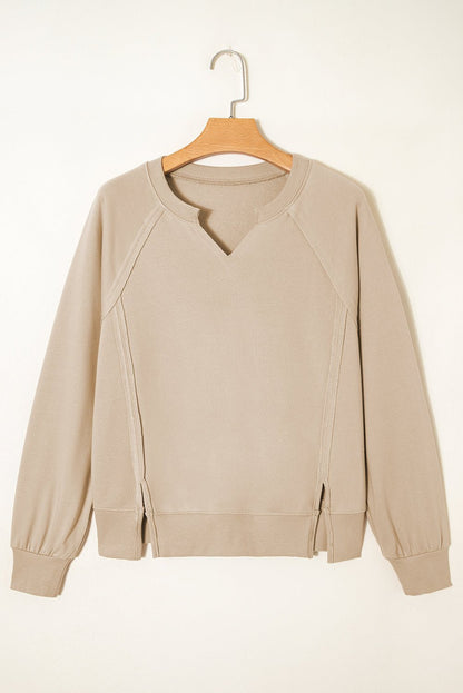 Ashley Sleeve Side Slit Sweatshirt - Hello Beautiful BoutiqueSweatshirts & HoodiesThreaded Pear