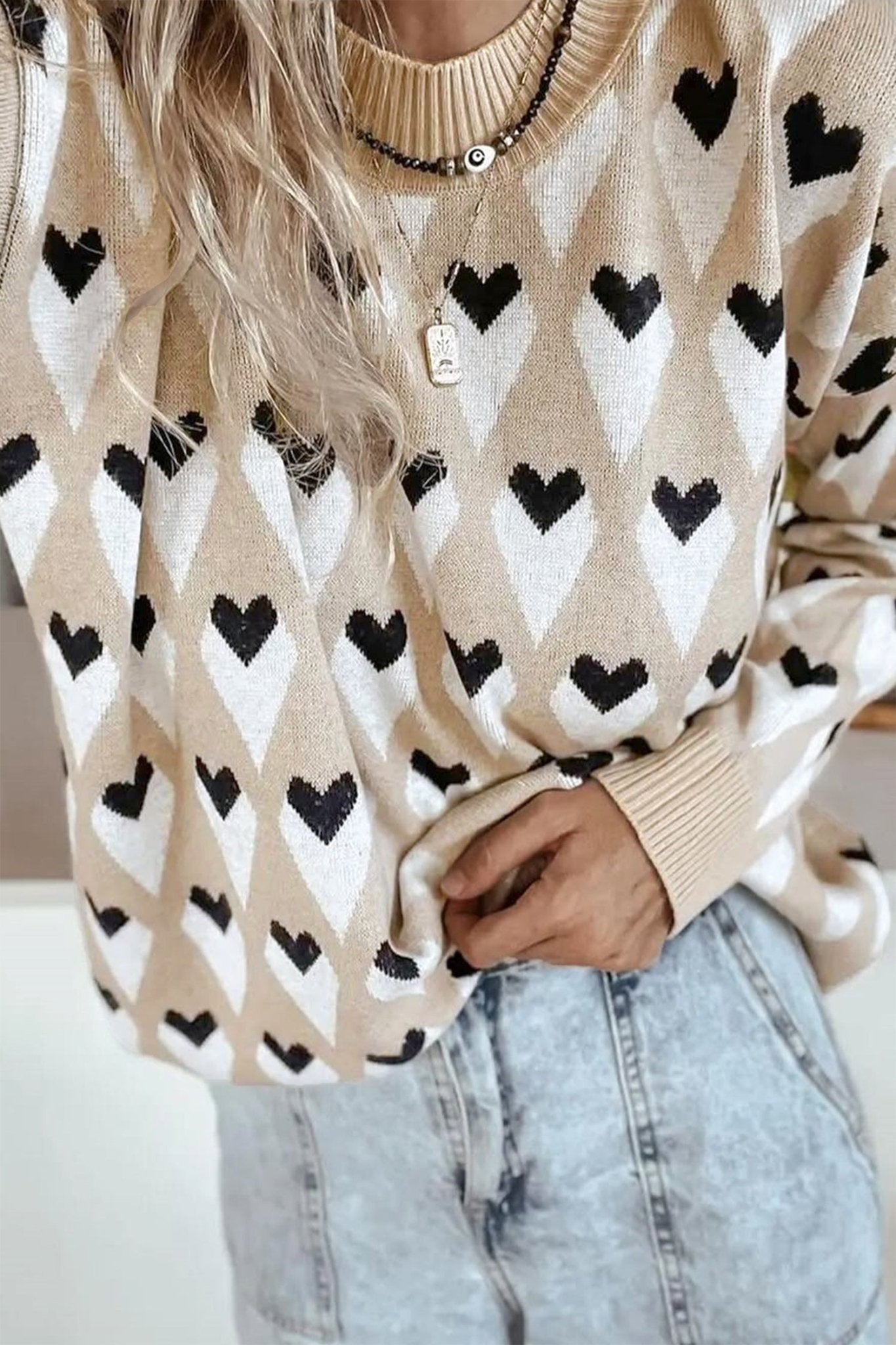 Aspyn Ribbed Trim Loose Sweater - Hello Beautiful BoutiqueSweatersThreaded Pear