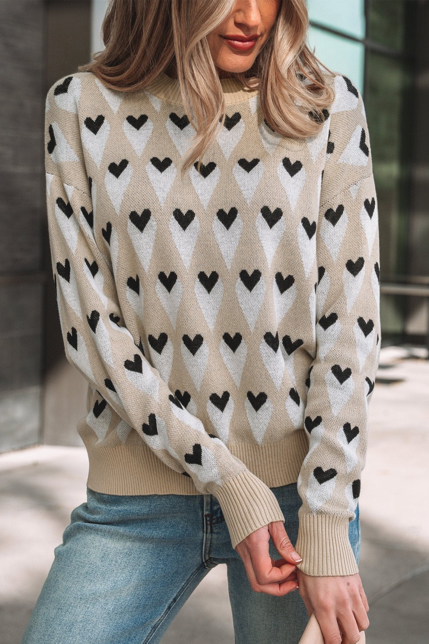 Aspyn Ribbed Trim Loose Sweater - Hello Beautiful BoutiqueSweatersThreaded Pear