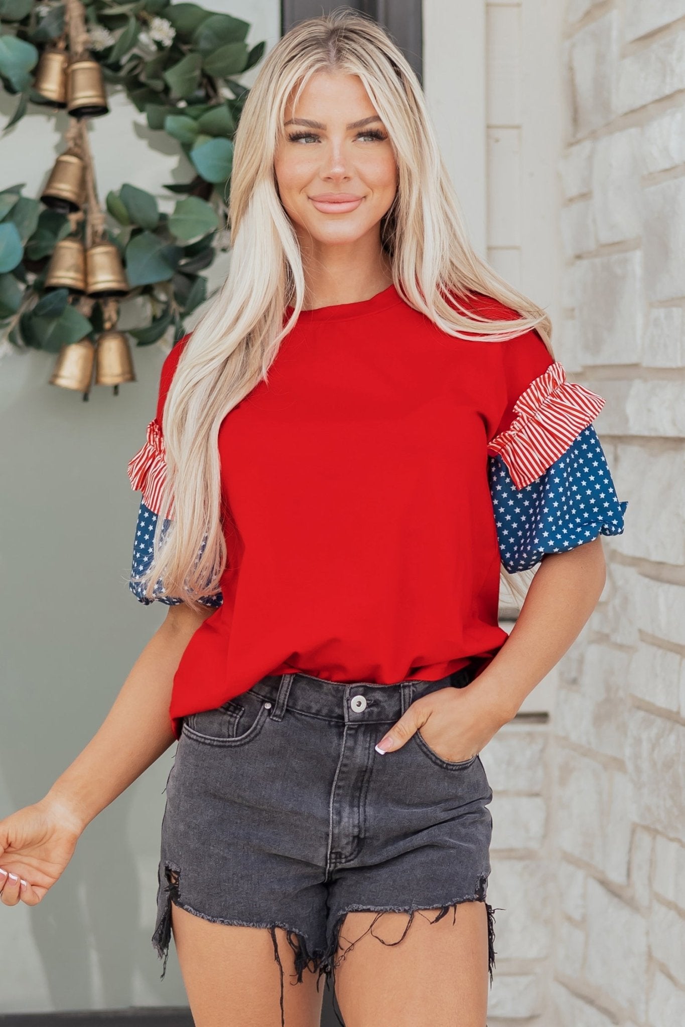 Aspyn Short Puff Sleeve Top - Hello Beautiful BoutiqueTops & TeesThreaded Pear