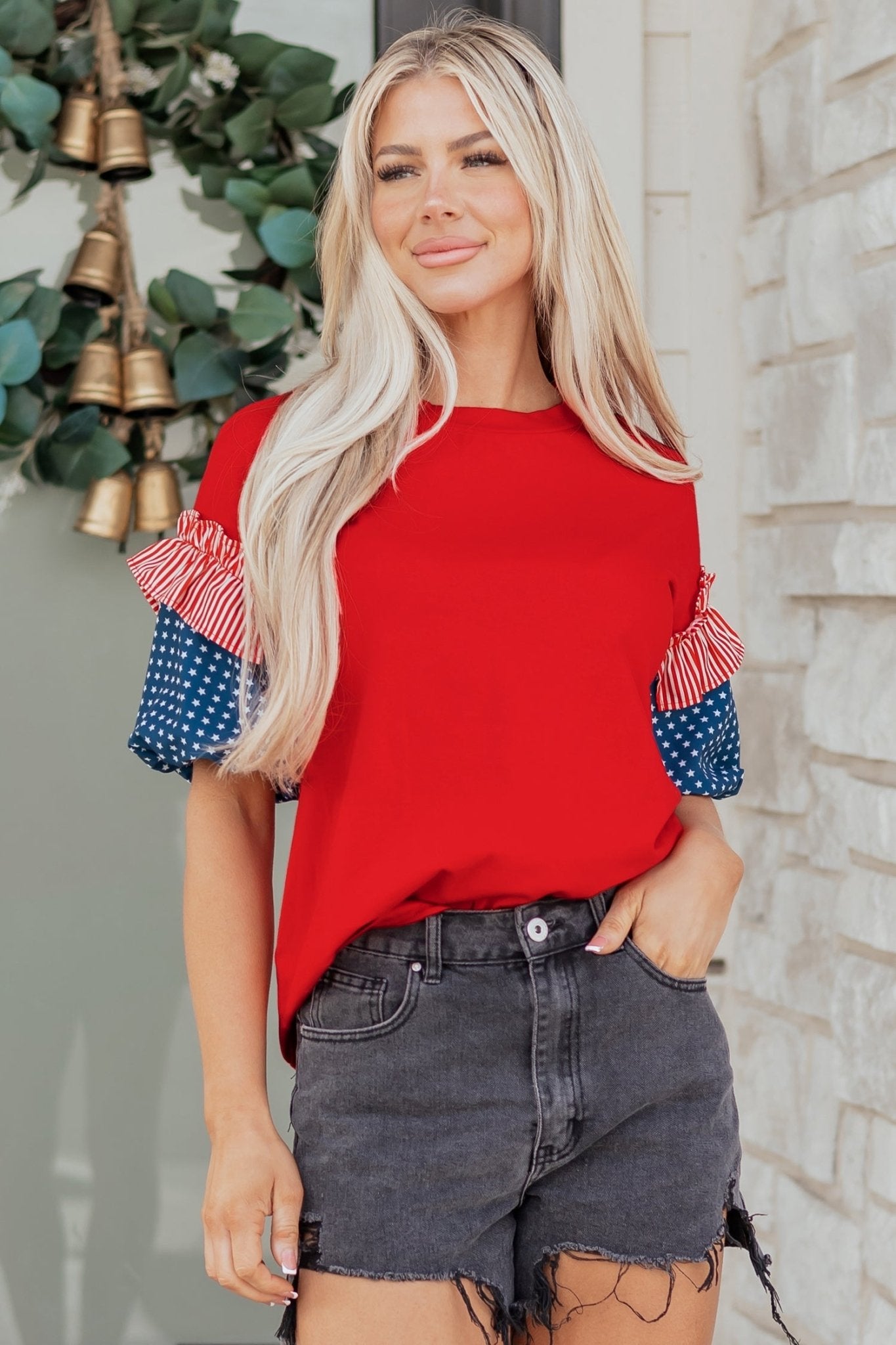 Aspyn Short Puff Sleeve Top - Hello Beautiful BoutiqueTops & TeesThreaded Pear