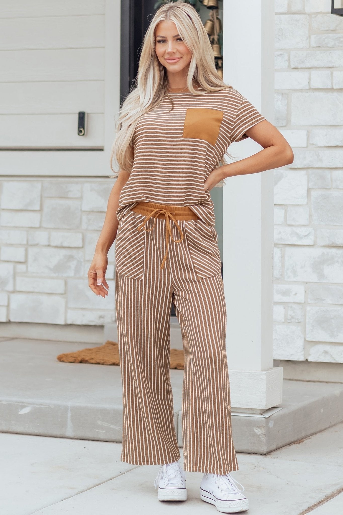 Aspyn Stripe Tee - Hello Beautiful BoutiquePant SetsThreaded Pear