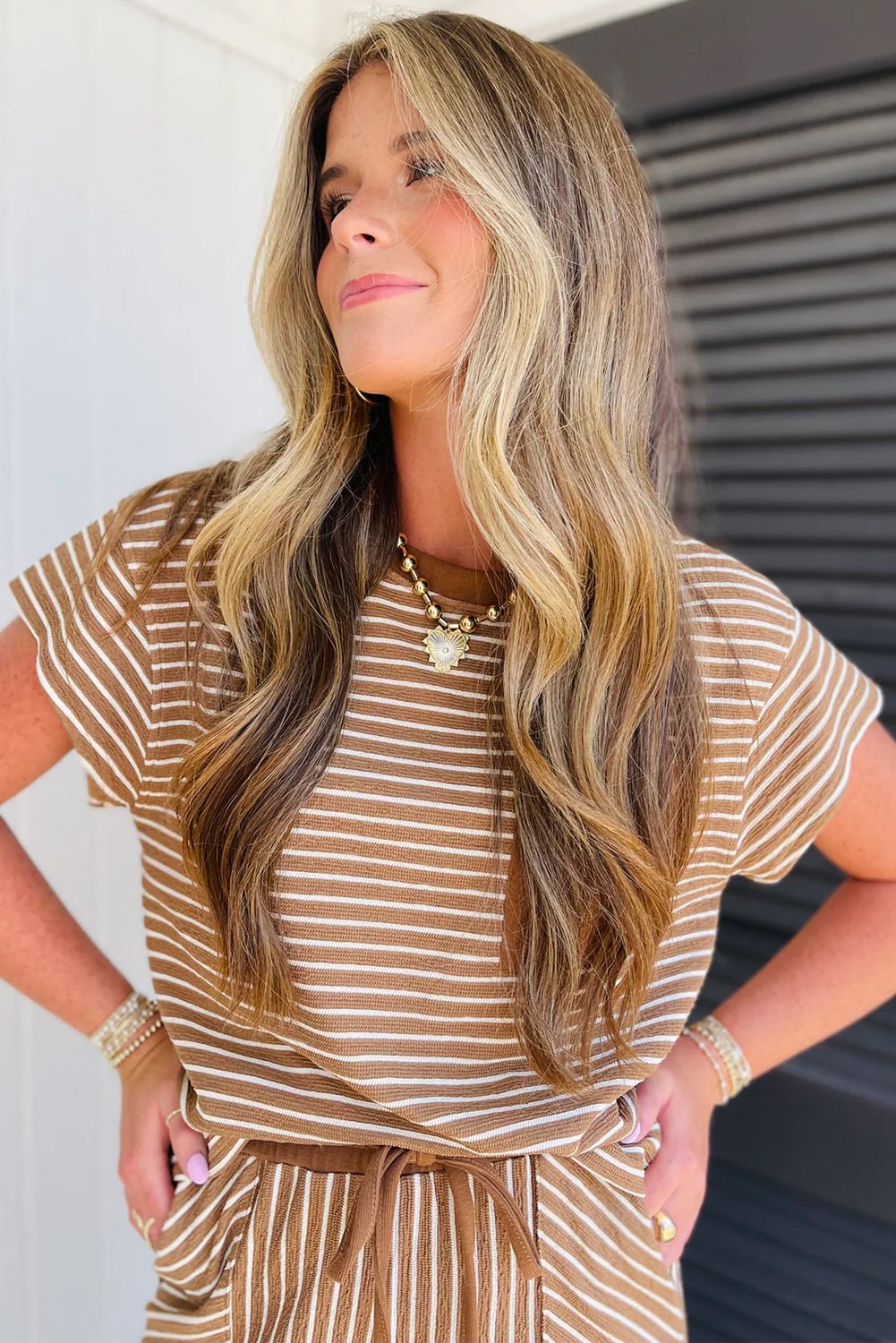 Aspyn Stripe Tee - Hello Beautiful BoutiquePant SetsThreaded Pear