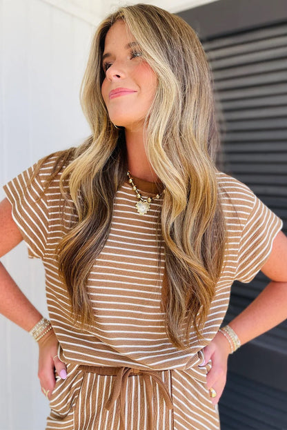 Aspyn Stripe Tee - Hello Beautiful BoutiquePant SetsThreaded Pear