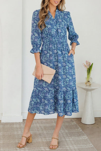 Athena Bracelet Sleeve Long Dress - Hello Beautiful BoutiqueFloral DressesThreaded Pear