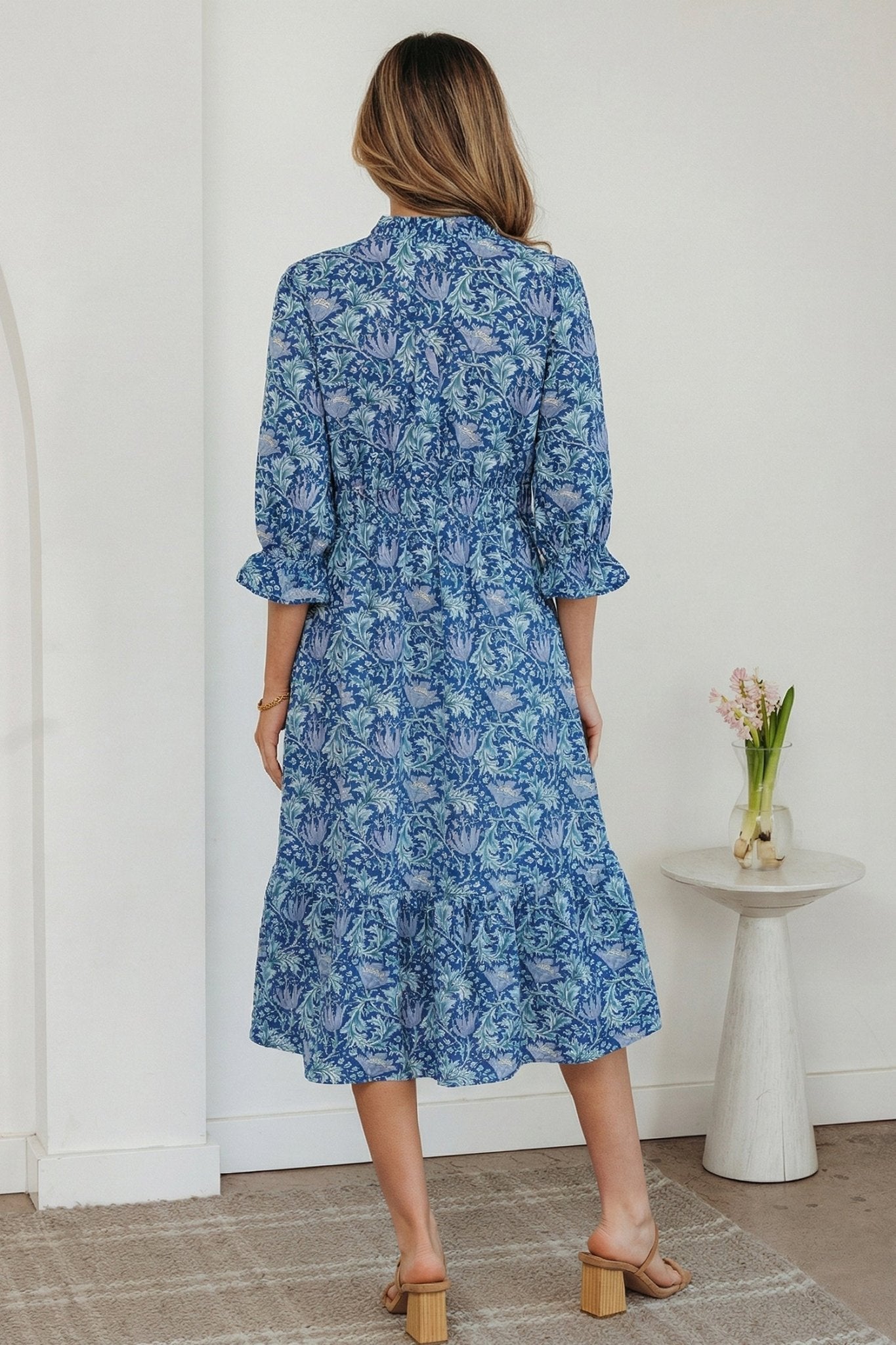 Athena Bracelet Sleeve Long Dress - Hello Beautiful BoutiqueFloral DressesThreaded Pear