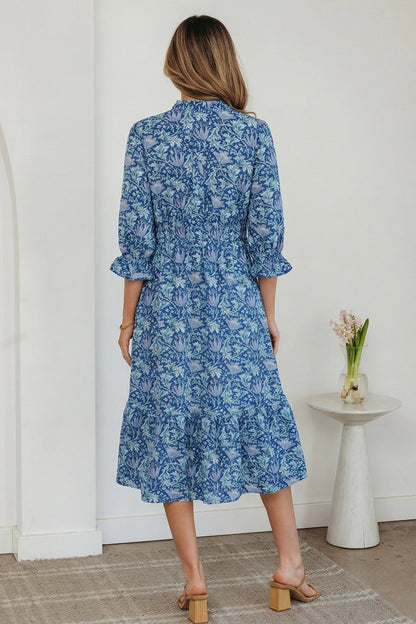 Athena Bracelet Sleeve Long Dress - Hello Beautiful BoutiqueFloral DressesThreaded Pear