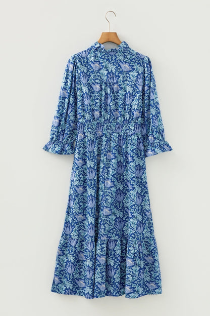 Athena Bracelet Sleeve Long Dress - Hello Beautiful BoutiqueFloral DressesThreaded Pear