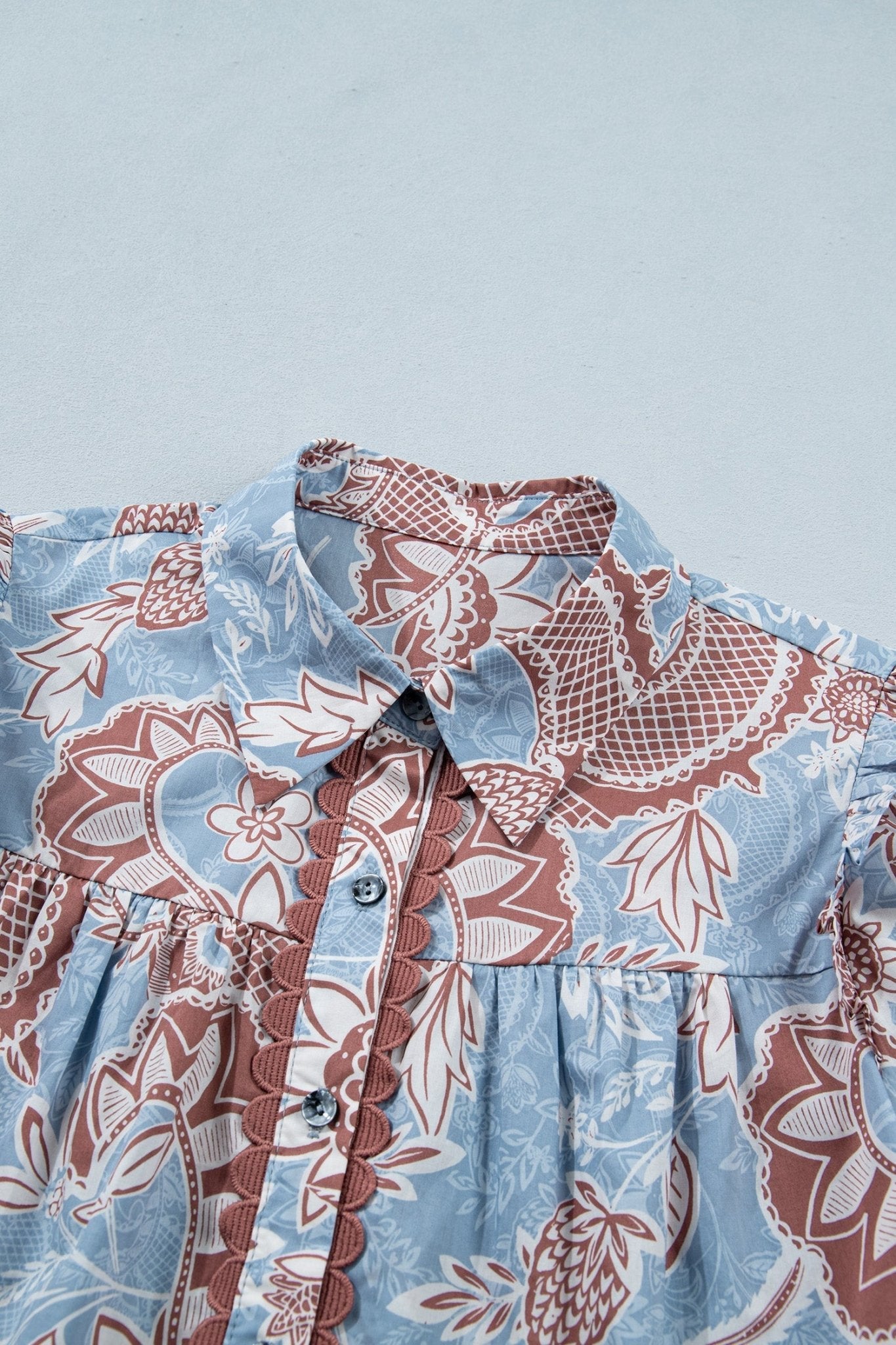 Athena Down Short Sleeve Shirt - Hello Beautiful BoutiqueBlouses & ShirtsThreaded Pear