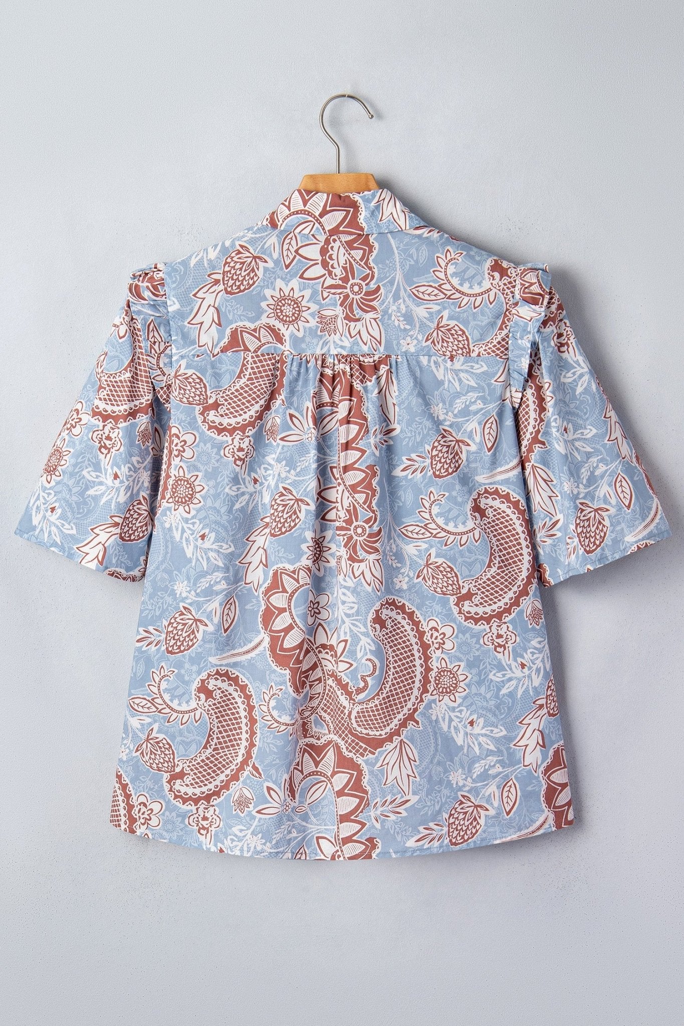 Athena Down Short Sleeve Shirt - Hello Beautiful BoutiqueBlouses & ShirtsThreaded Pear