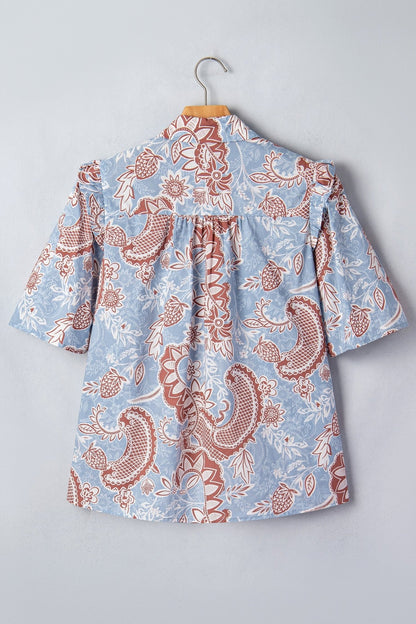 Athena Down Short Sleeve Shirt - Hello Beautiful BoutiqueBlouses & ShirtsThreaded Pear