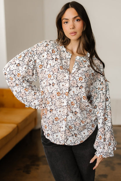 Aubrey Puff Sleeve Down Shirt - Hello Beautiful BoutiqueBlouses & ShirtsThreaded Pear