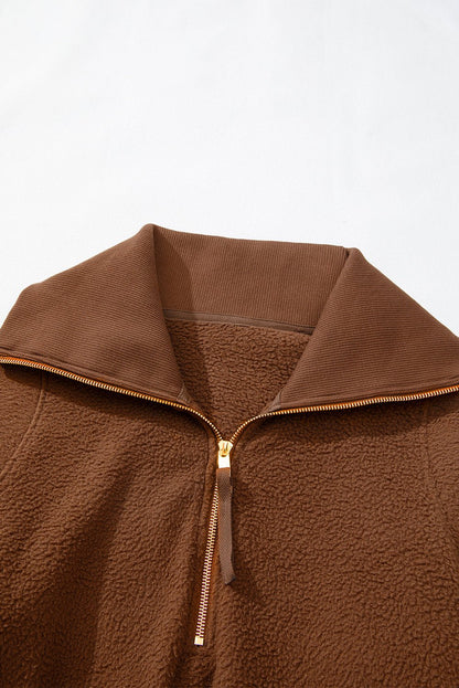 Audrey Half Zip Fleece Pullover - Hello Beautiful Boutique20% OFFThreaded Pear