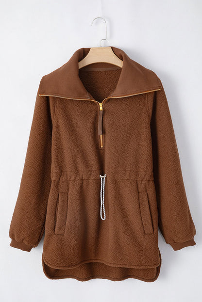 Audrey Half Zip Fleece Pullover - Hello Beautiful Boutique20% OFFThreaded Pear