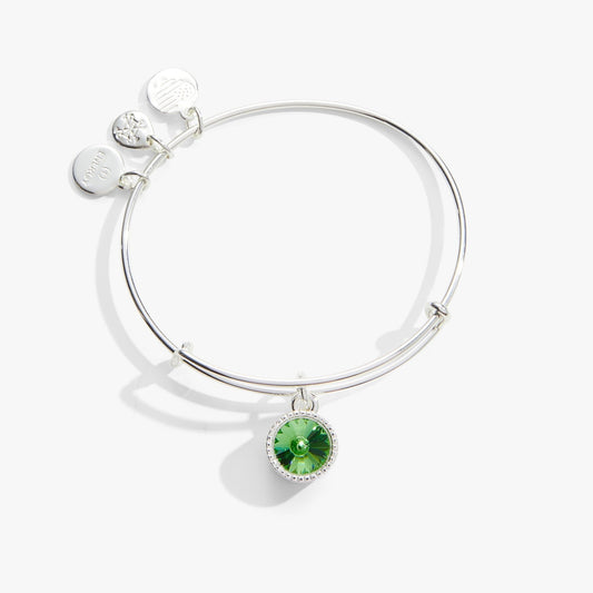 August Birthstone Charm Bangle, Peridot - Hello Beautiful BoutiqueBraceletsALEX AND ANI