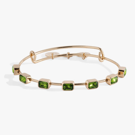 August Birthstone Emerald Cut Bangle - Hello Beautiful BoutiqueBraceletsALEX AND ANI