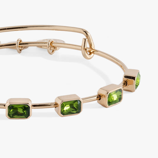 August Birthstone Emerald Cut Bangle - Hello Beautiful BoutiqueBraceletsALEX AND ANI