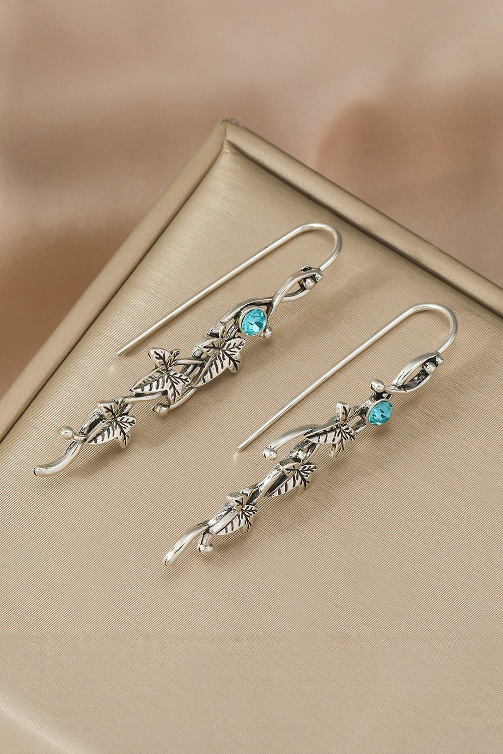 August Leaf Gemstone Dangle Earrings - Hello Beautiful BoutiqueJewelryThreaded Pear