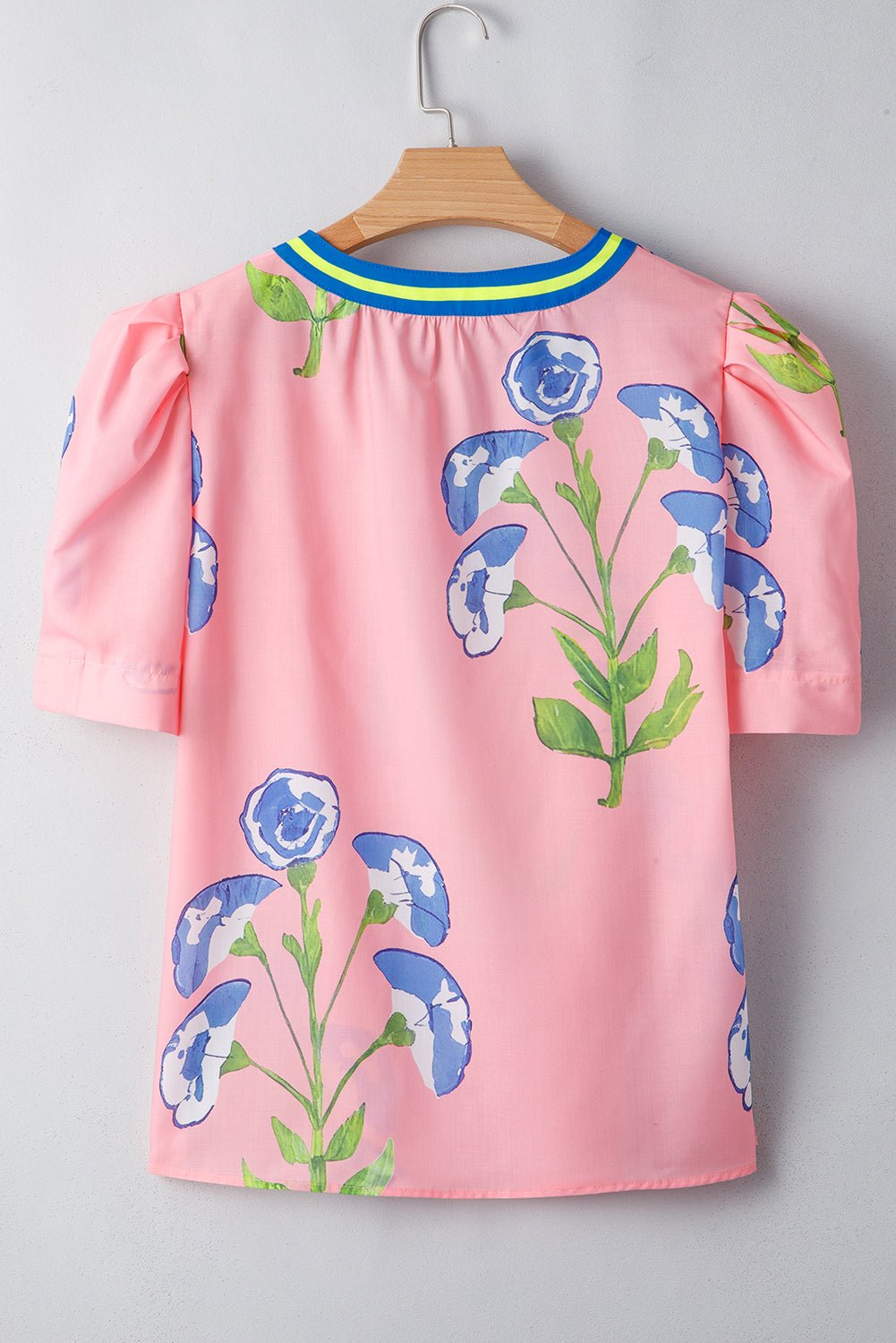 Autumn Notched Bubble Sleeve Blouse - Hello Beautiful BoutiqueBlouses & ShirtsThreaded Pear
