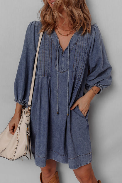 Autumn Tied Pleated Mini Dress - Hello Beautiful BoutiqueMini DressesThreaded Pear