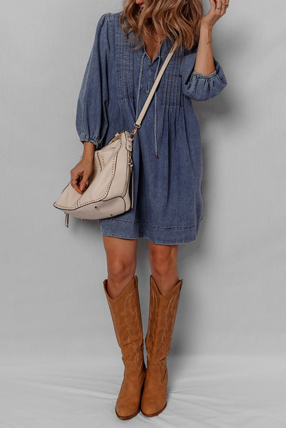 Autumn Tied Pleated Mini Dress - Hello Beautiful BoutiqueMini DressesThreaded Pear