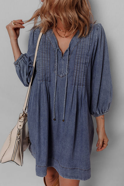 Autumn Tied Pleated Mini Dress - Hello Beautiful BoutiqueMini DressesThreaded Pear