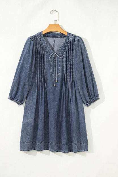Autumn Tied Pleated Mini Dress - Hello Beautiful BoutiqueMini DressesThreaded Pear