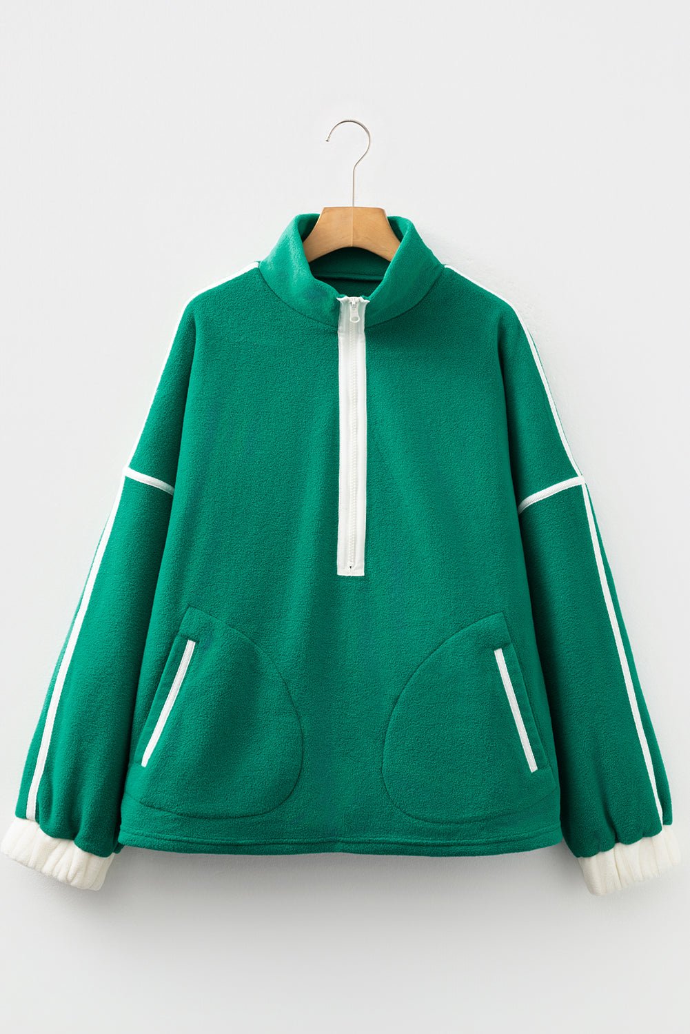 Ava Contrast Trim Fleece Plus Sweatshirt - Hello Beautiful BoutiquePlus Size Sweatshirts & HoodiesThreaded Pear
