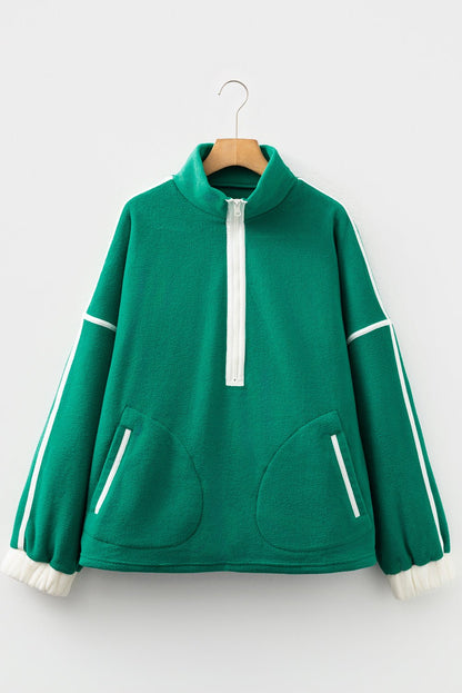 Ava Contrast Trim Fleece Plus Sweatshirt - Hello Beautiful BoutiquePlus Size Sweatshirts & HoodiesThreaded Pear